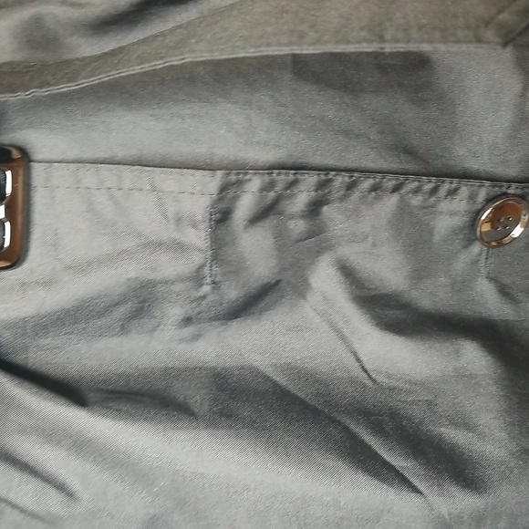 Capelli Womens Black With Leopard Print Lining Longsleeve Button Up Raincoat - Picture 5 of 16